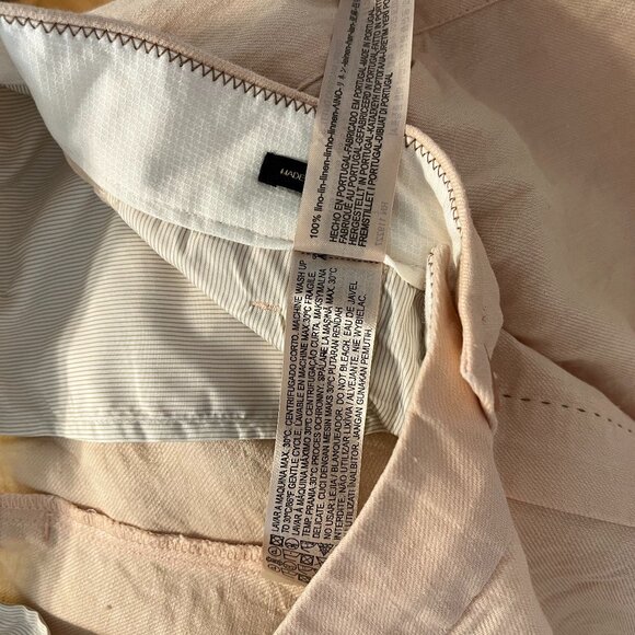 NWOT Massimo Dutti 100% Linen Peach Ankle Pants - Picture 3 of 10